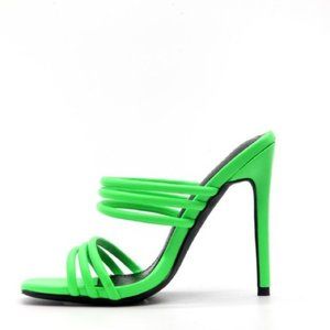 Lime Green/Neon Green Strappy Summer Stiletto Heels Womens Size 6